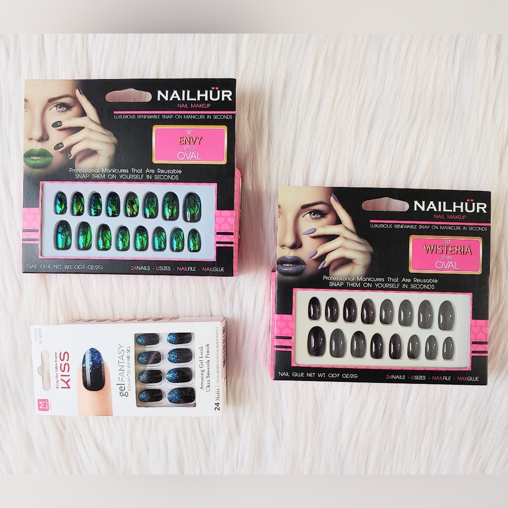 Nailhur & Kiss Dark Press-on Nails